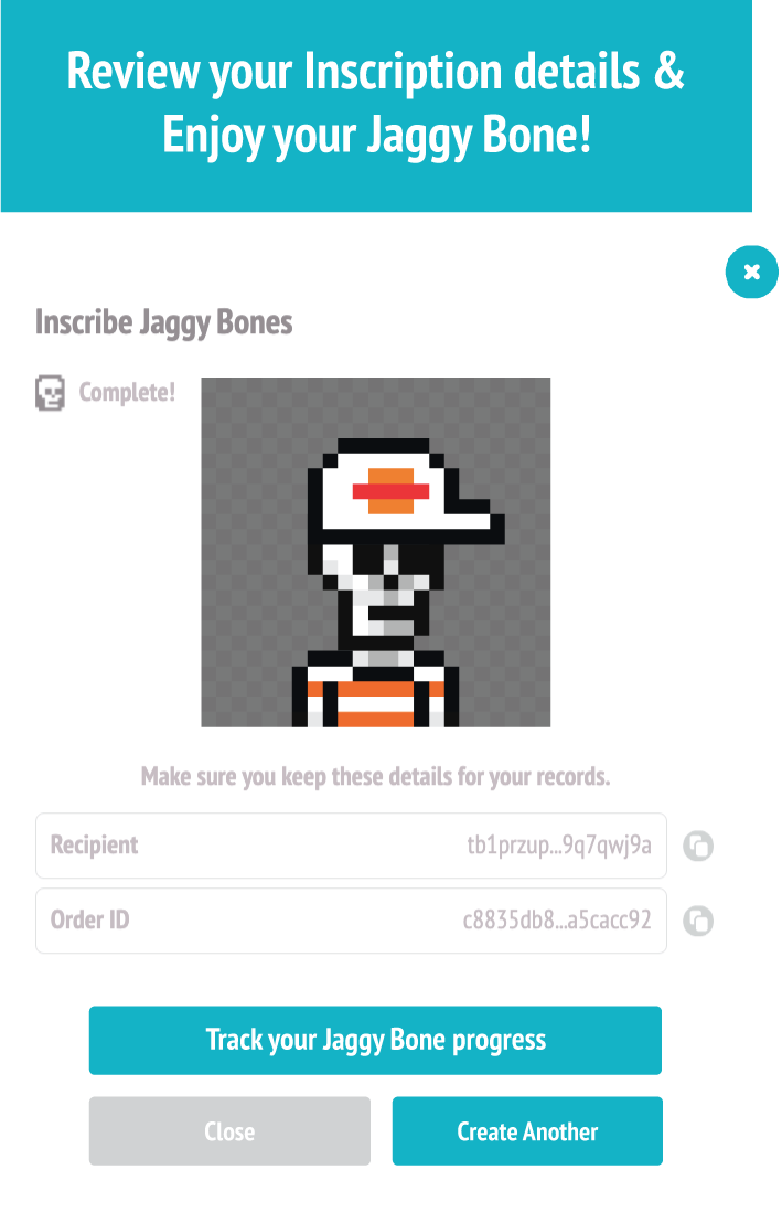 Review your inscription step